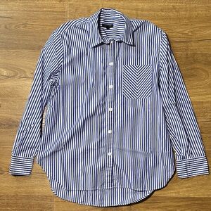 Rag & Bone Maxine 100% Cotton Blue & White Striped Shirt Medium